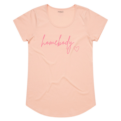 Homebody - Scoop Hem Tee - Pale Pink