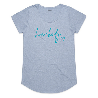 Homebody - Scoop Hem Tee - Blue Marle